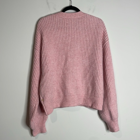 Scotch & Soda | Pink Fuzzy Boxy-Fit Cardigan Alpaca Blend Size XL - Picture 8 of 8